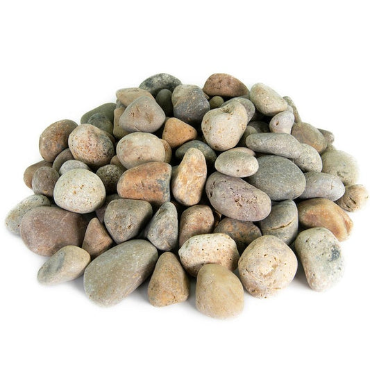 0.50 cu. ft. 3 in. to 5 in. Buff Mexican Beach Pebble Smooth Round Rock for Gardens, Landscapes and Ponds