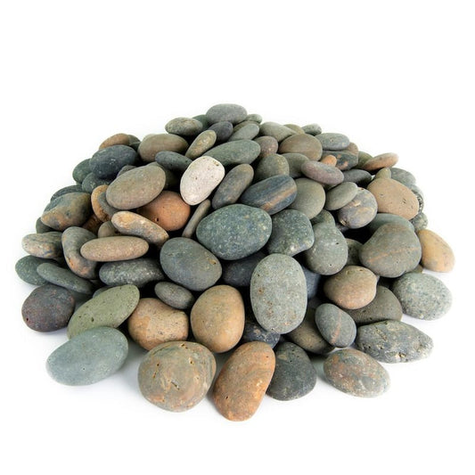 0.50 cu. ft. 1 in. to 2 in. Mixed Mexican Beach Pebble Smooth Round Rock for Gardens, Landscapes and Ponds