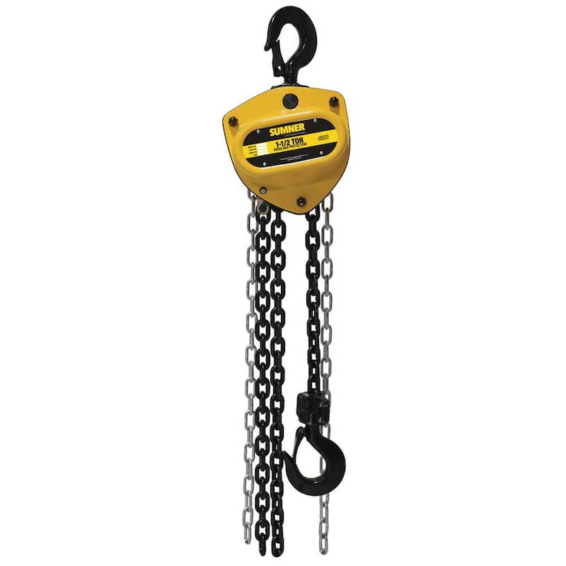 1- 1/2-Ton Chain Hoist with 10 ft. Lift and Overload Protection