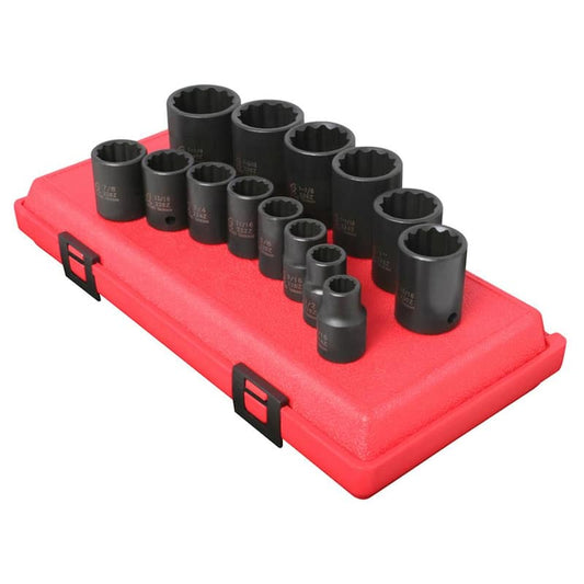 1/2 in. Drive 12-Point Set Impact Socket (14-Piece)